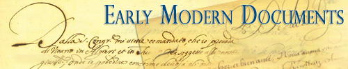 Early Modern Documents: Sources and Resources for Historical Research