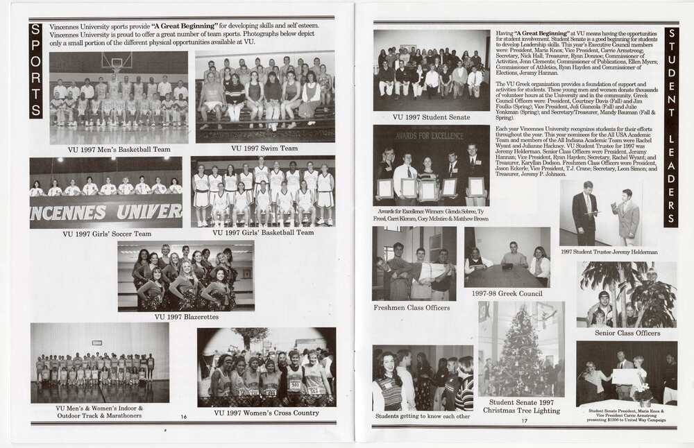 Year in Review 1997-1998, Athletics, Organizations. Page 16-17.