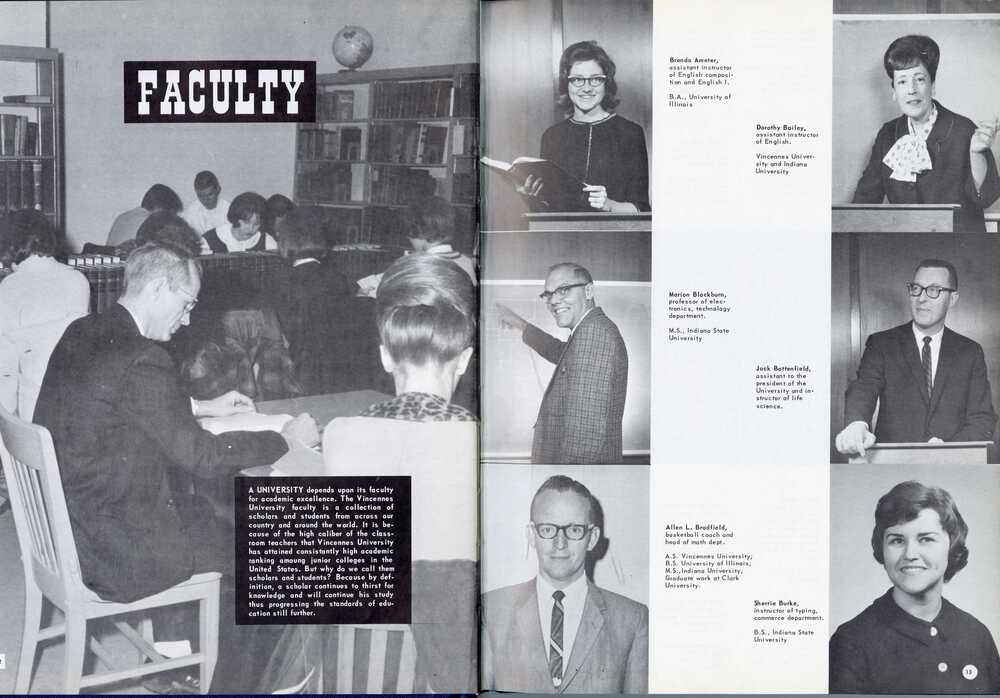 1966 Yearbook, Faculty, Staff.