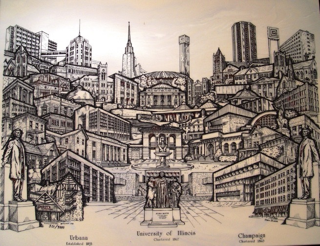 The Landmarks of Urbana, University of Illinois, and Champaign
