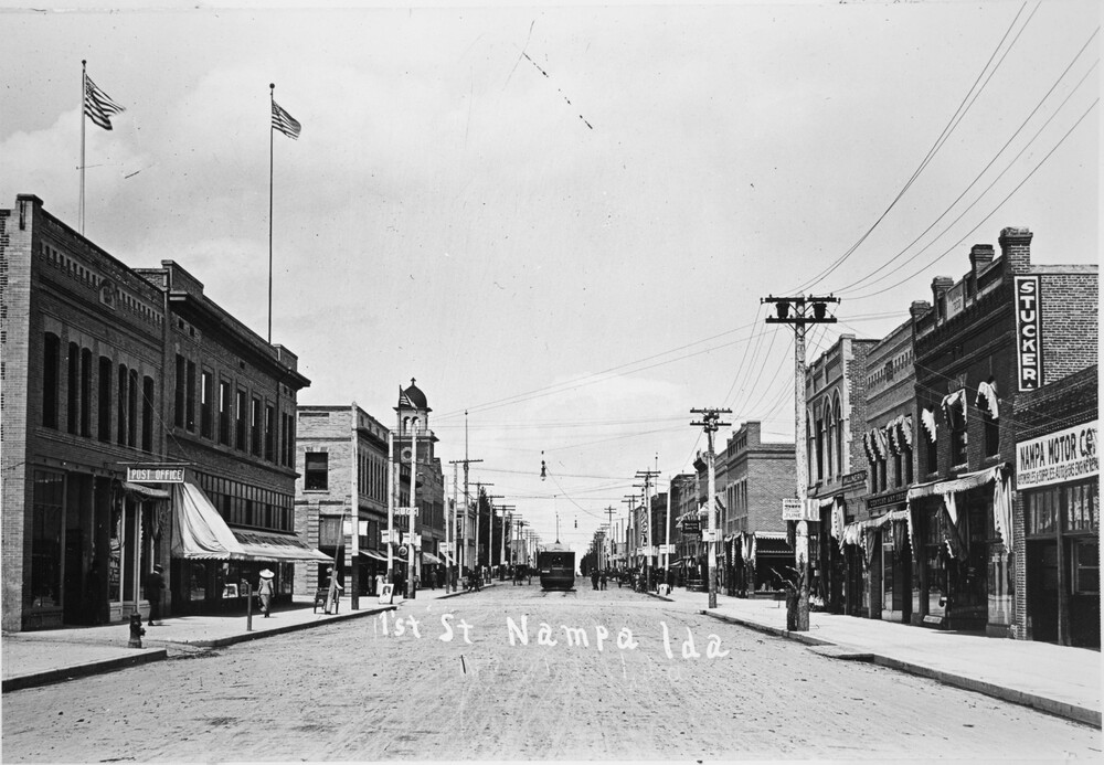 Main Street Nampa with Trolley